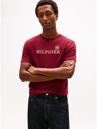 Tommy Hilfiger Mens Hilfiger Logo Cotton Interlock T-Shirt - Red - XL
