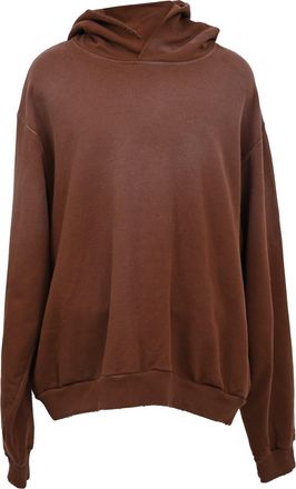 Acne Studios Crew Neck Hoodie in Brown Cotton