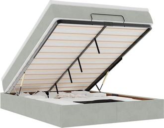 vidaXL Estructura Cama Otomana Colch&oacute;n Terciopelo Gris Claro 140x190cm