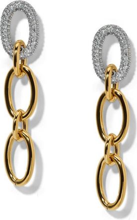 Nadri Gemini Two-Tone Pav&eacute; Drop Earrings in Gold at Nordstrom