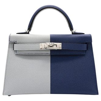 Herm&egrave;s Kelly 20cm Bleu Glacier & Bleu Indigo Epsom Leather HSS Special Order PHW