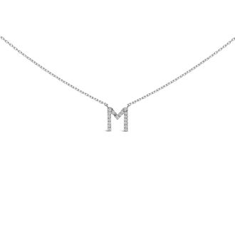 House of Brilliance 10K Gold Diamond Accent A-Z Block Initial Pendant Necklace