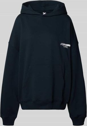 Karo Kauer Oversized Hoodie mit Label-Stitching Modell No Hustle in Dunkelblau, Gr&ouml;&szlig;e XL
