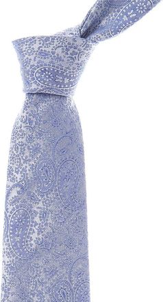 Etro Blue Paisley Linen & Silk-Blend Tie