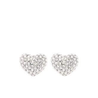Marc Jacobs Accessoires, Dames, Grijs, ONE Size, Hart Pave Oorbellen