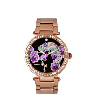 Bertha Sunglasses Womens Camilla Mother-Of-Pearl Bracelet Watch - Rose Gold Stainless Steel - One Size