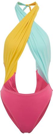 Reina Olga Colorblocked cutout swimsuit