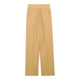 Valentino Garavani Wijde broek - Dames - Broeken - Geel - Maat: XS Wol