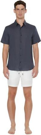 Onia Jack Air Linen Shirt in Gunmetal at Nordstrom, Size Xx-Large S