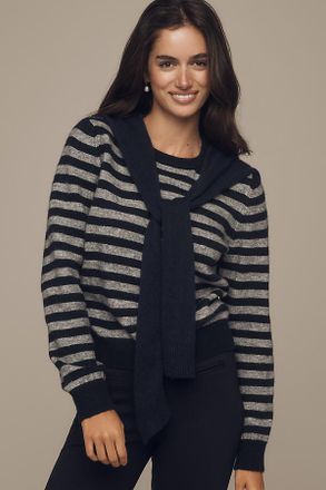 Maeve Crew-Neck Scarf Sweater