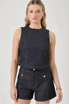 Rolla's Shell Sleeveless Top In Blue Smoke