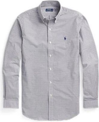Polo Ralph Lauren Katoenen overhemd met geborduurd logo - Heren - Casual Overhemden - Grijs - M - Katoen - Overhemden