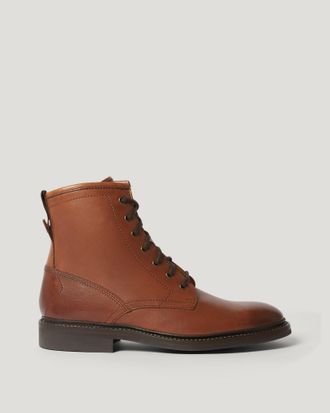 Belstaff Shelton Boot Smooth Leather Cognac Size UK 10