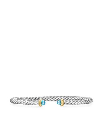 David Yurman 14kt geelgouden en sterling zilveren Cable Flex armband (4mm)