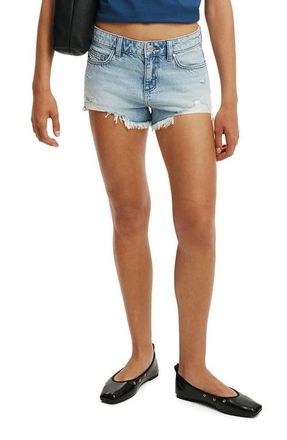 Cotton On Saturday Low Rise Denim Cutoff Shorts in Saltstone Blue at Nordstrom, Size 12