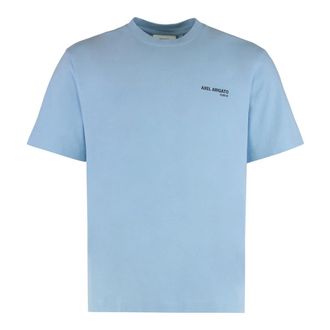 Axel Arigato Tops, Heren, Blauw, XL, Katoen, Legacy T-shirt met ronde hals