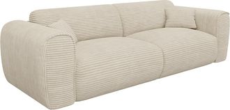 Vente-Unique Sof&aacute; cama de 4 plazas de pana beige POGNIA
