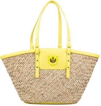 Pinko Womens Beach Bag Beige-Yellow Cow Leather Other