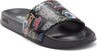 Von Dutch Logo Print Slide Sandal in Black at Nordstrom Rack, Size 11