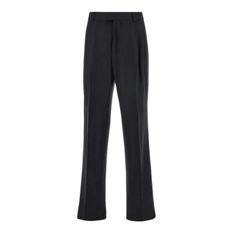 Amiri Broeken, Heren, Zwart, L, Wol, Zwarte wollen broek met riem