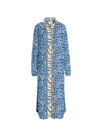 MC2 Saint Barth Animal Print Long-Sleeved Shirt Dress