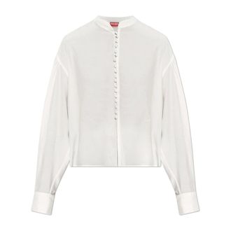 Kenzo Shirts, female, White, Size: XS Blouse in mixed silk