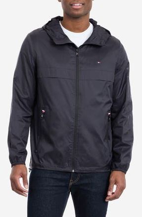 Tommy Hilfiger Hooded Windbreaker in Black at Nordstrom Rack, Size Xx-Large