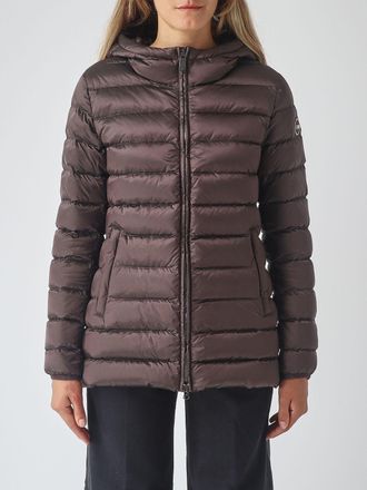 Colmar Quilted Nylon Long Puffer Jacket with Hood and Down Filling