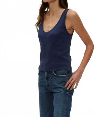 Michael Stars Sloan Cotton Tank In Nocturnal