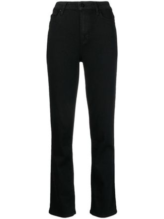 Paige Cindy straight jeans - women - Polyester/Spandex/Elastane/Rayon/Cotton - 27 - Black