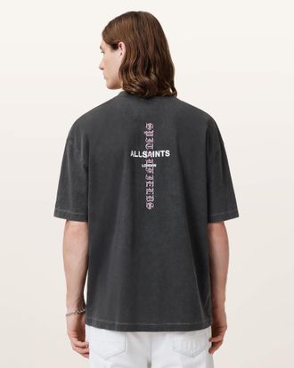 AllSaints Cotton Knox Short Sleeve Faded T-Shirt, Size: XXL