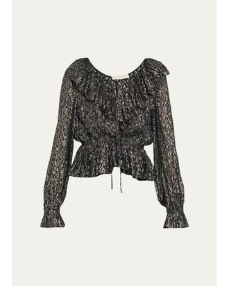 Ulla Johnson Odilia Ruffled Silk-Blend Blouse