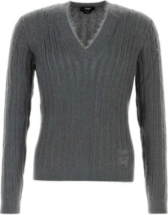 Fendi Hombre, Jerseys, Gris, Talla: L