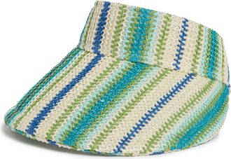 Vince Camuto Stripe Woven Visor in Blue at Nordstrom Rack