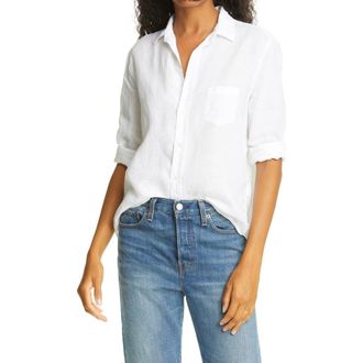 Frank & Eileen Eileen Relaxed Button-Up Shirt in White at Nordstrom Rack, Size X-Small