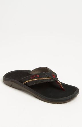 Olukai Kiai II Flip Flop in Black/Black at Nordstrom, Size 10