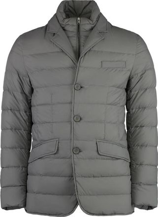 Herno Gelaagde ganzendons stofjas - Heren - Gewatteerde jassen - Grijs - XL - Polyester - Jassen