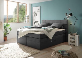 ED EXCITING DESIGN Boxspringbett »Tacoma« inkl. Bettkasten und Topper