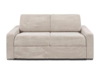 VENTE-UNIQUE.COM Sof&aacute; cama terciopelo 3 plazas beige 194x223cm