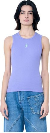 J.W.Anderson Tops, Dames, Paars, L, Katoen, Anchor Logo Tank Top