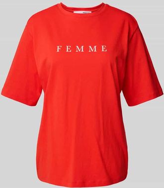 Selected Oversized T-Shirt mit Label-Print Modell VILJA in Rot, Größe XS