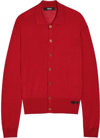 Versace Fine-knit Silk-blend Cardigan - Red - 52 (IT52 / XL)