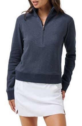 Travis Mathew Cloud Half Zip Pullover in Heather Navy Blazer at Nordstrom Rack, Size X-Large