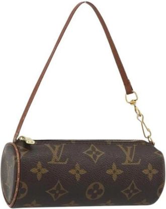 Louis Vuitton Pre-owned Pouch - Dames - Vintage Mini Tas - Bruin - ONE Size - Leer - Vintage