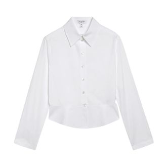 Alaia Camisa de Popel&iacute;n de Algod&oacute;n Estilo Peplum - Blouses & Shirts - Mujer - Blanco - S