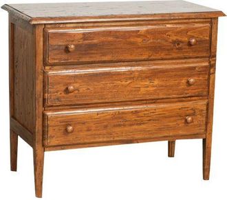Biscottini International C&oacute;moda De Estilo Country De Madera Maciza De Tilo Acabado Con Efecto Nogal 100x48x95 Cm