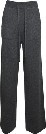 Max Mara Wijde broek van kasjmiergaren - Dames - Wijde Broeken - Grijs - XS - Kasjmier - Broeken