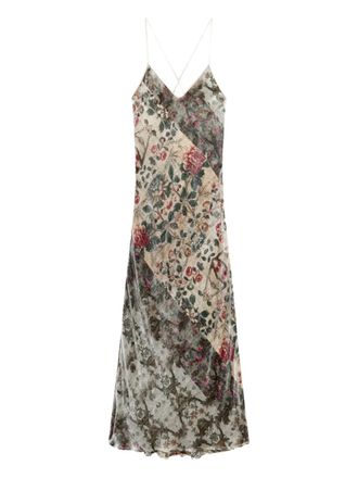 Pierre-Louis Mascia Kanpur floral-print maxi dress - Grey