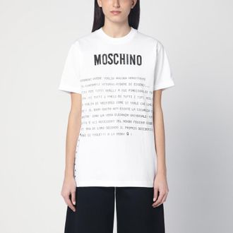Moschino White cotton T-shirt with logo
