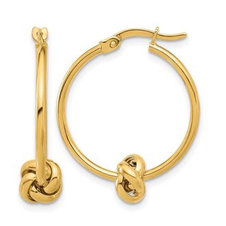 Diamond2Deal 14K Yellow Gold Knot Hoop Earrings